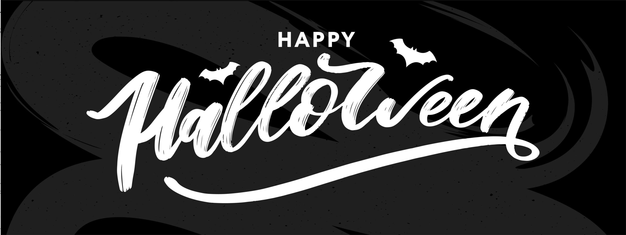 feliz halloween texto banner letras vacaciones oferta especial compre ahora vector