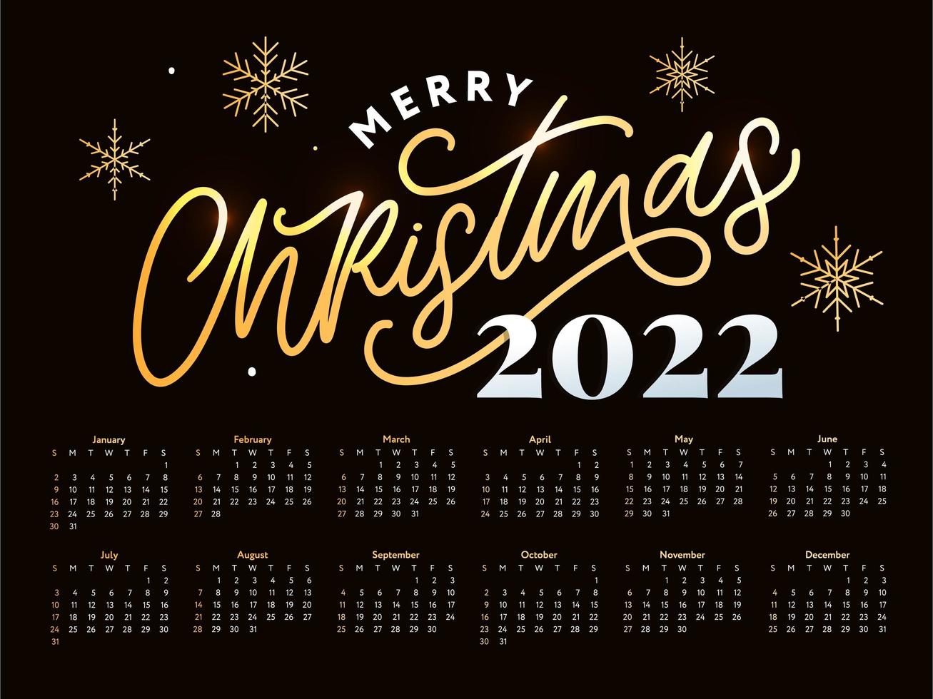 2022 Christmas Tree New Year Sketch Calendar Week starts on Sunday. vector