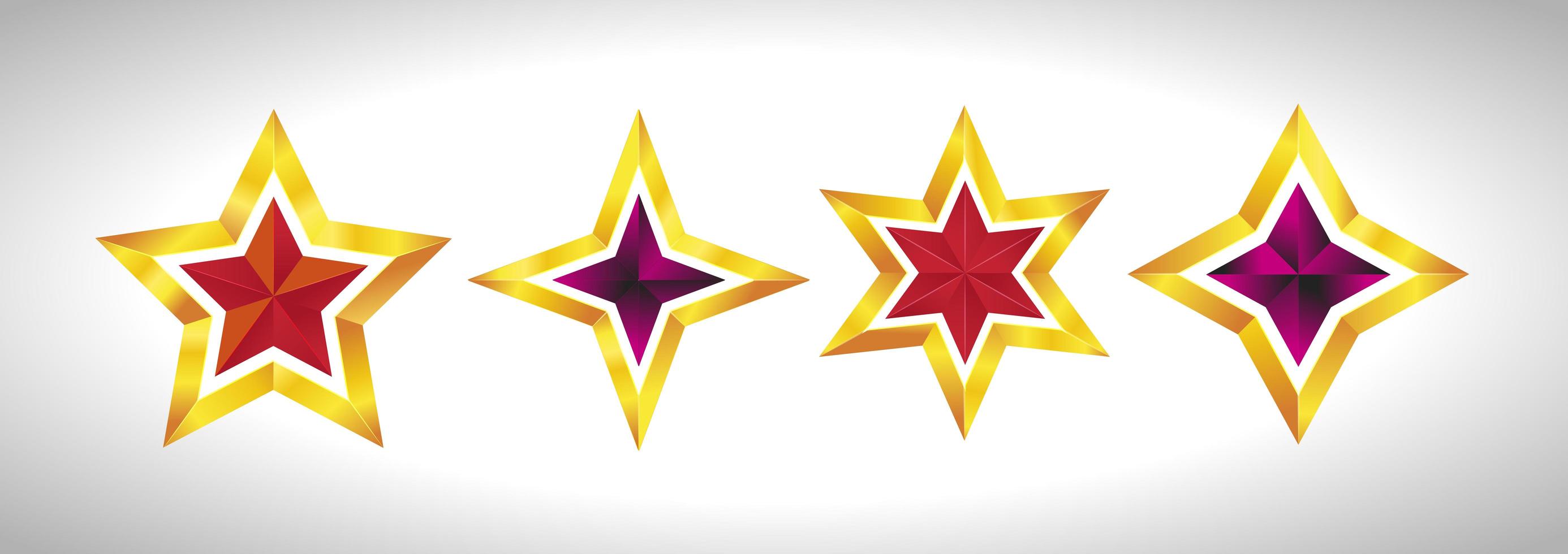 Shiny Gold Star. Christmas Illustration for design on white background vector