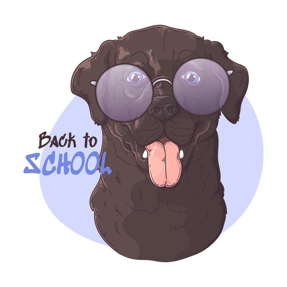 Hand drawn Labrador Retriever dog with glasses Vector. Isolated objects for your design. Each object can be changed and moved. vector