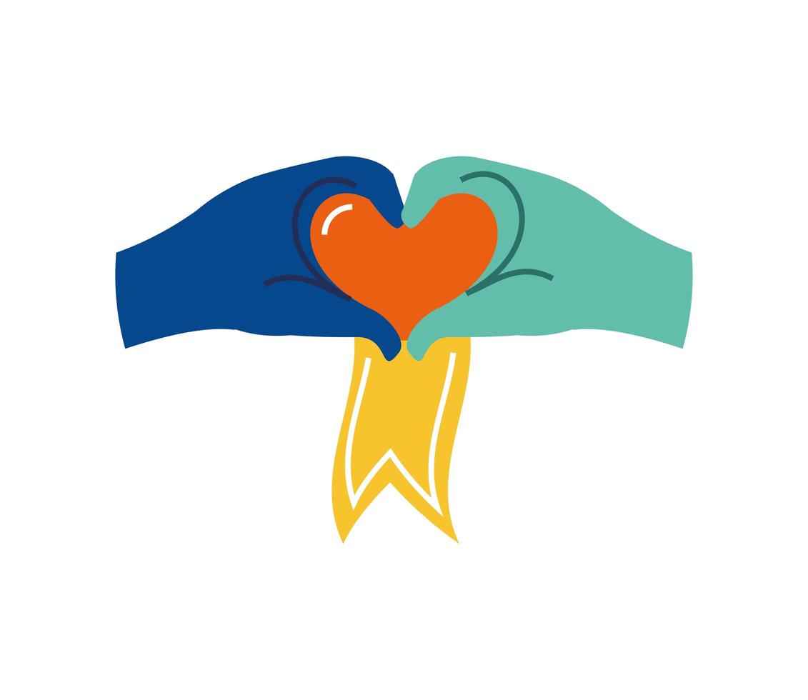 hands making heart vector
