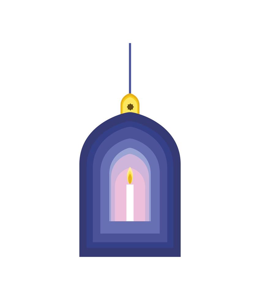 lamp with candle vector