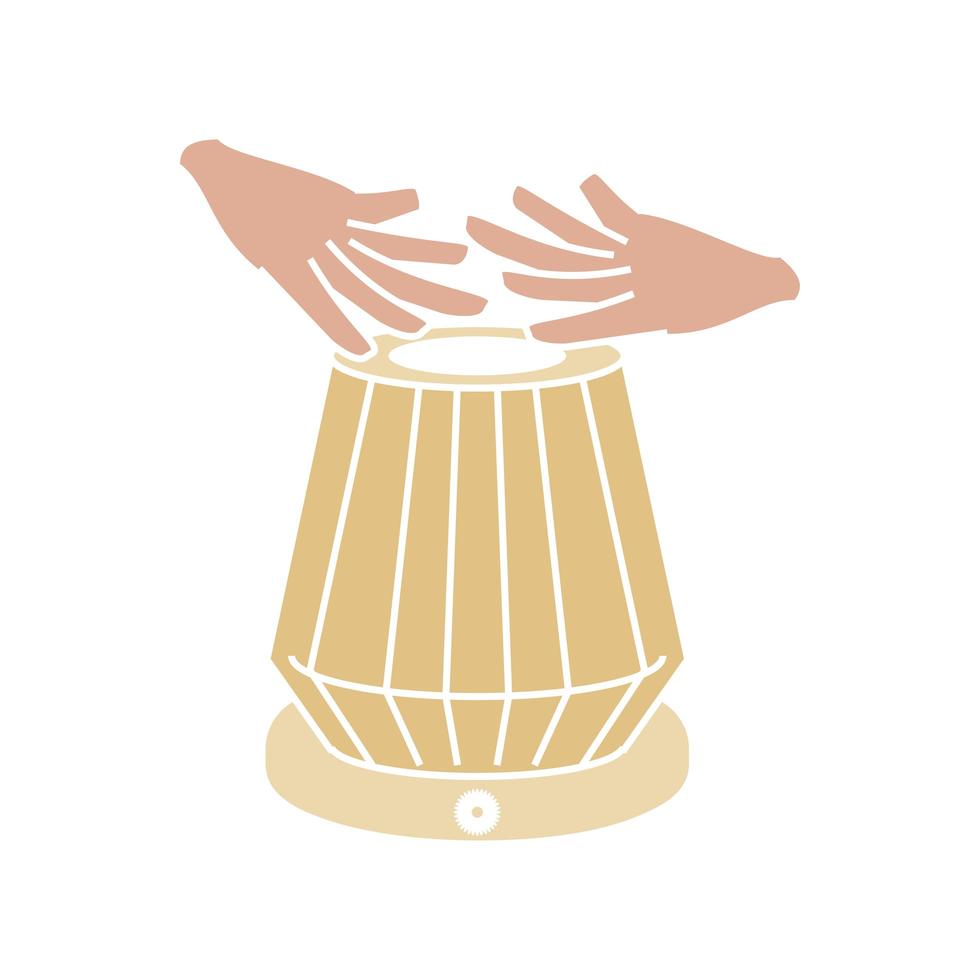 hands play drum vector