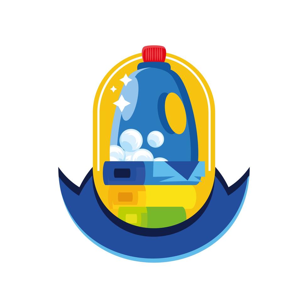 laundry detergent and clothes vector