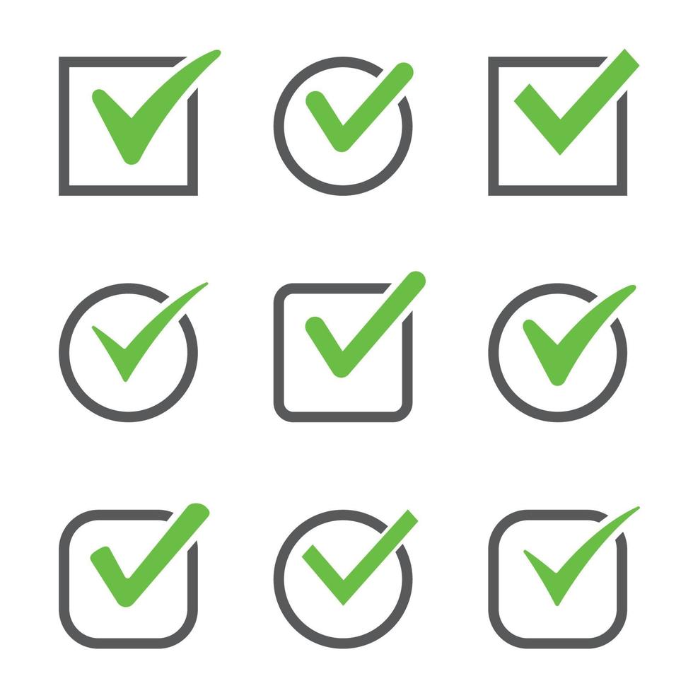 Check mark icon boxes set vector image