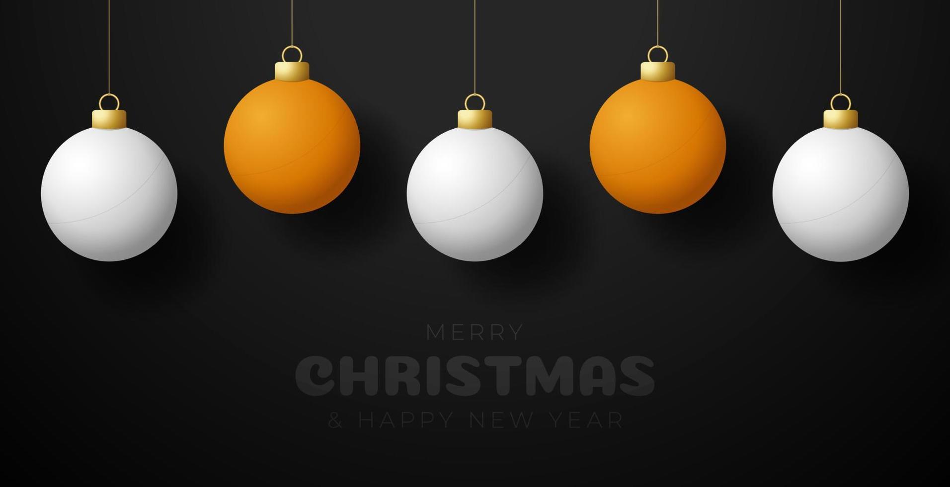 Ping pong christmas greeting card. Merry Christmas and Happy New Year Hang on a thread table tennis ball as a xmas ball. sport Vector illustration.