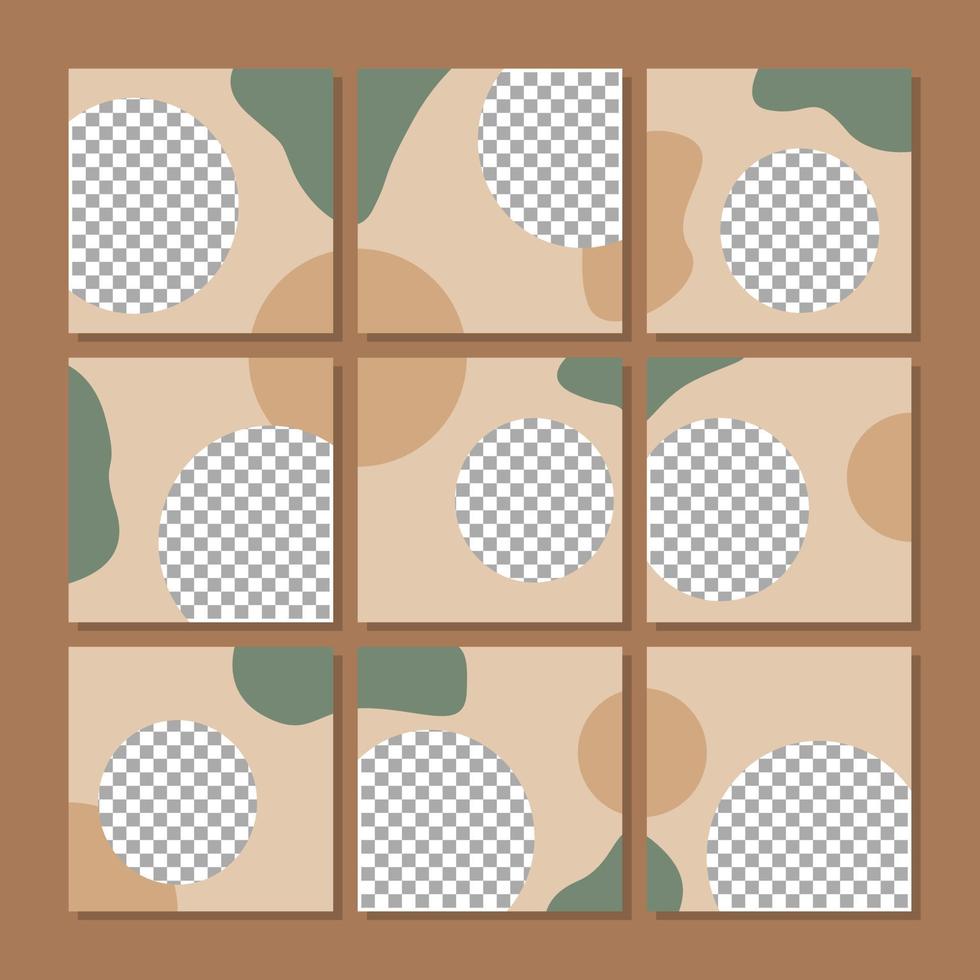 Social media post puzzle feed template vector