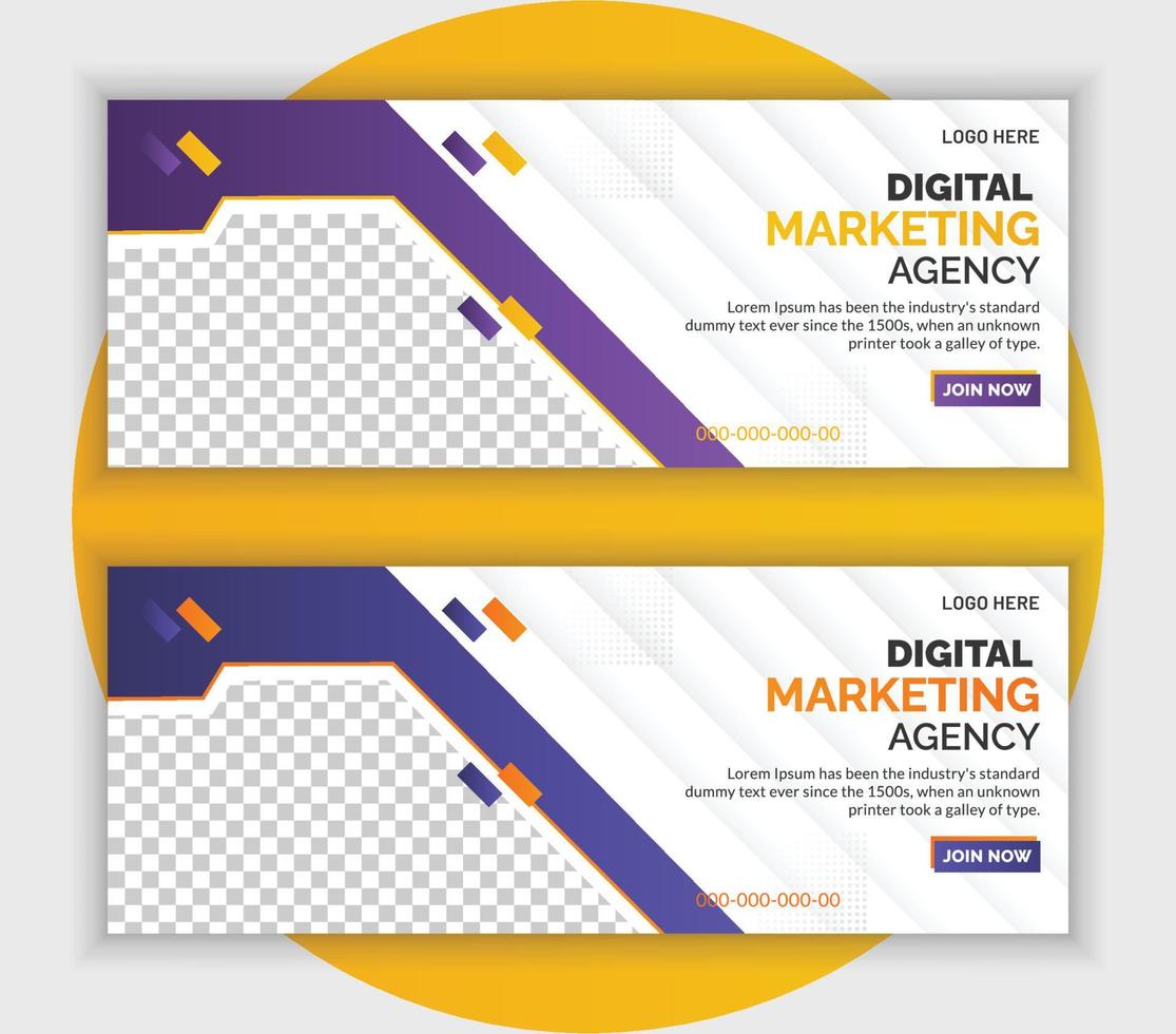 Digital marketing webinar web banner And social media post design vector