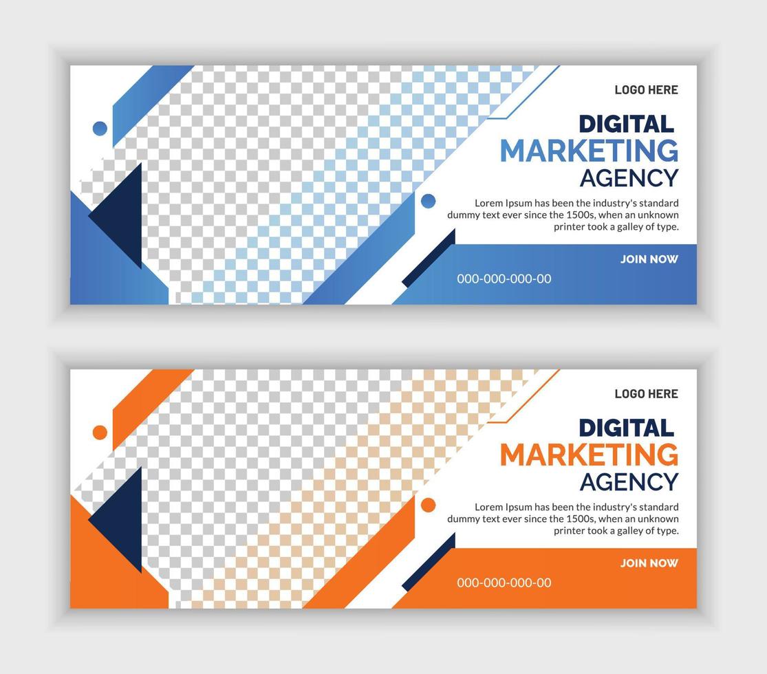 Digital marketing webinar web banner And social media post design vector