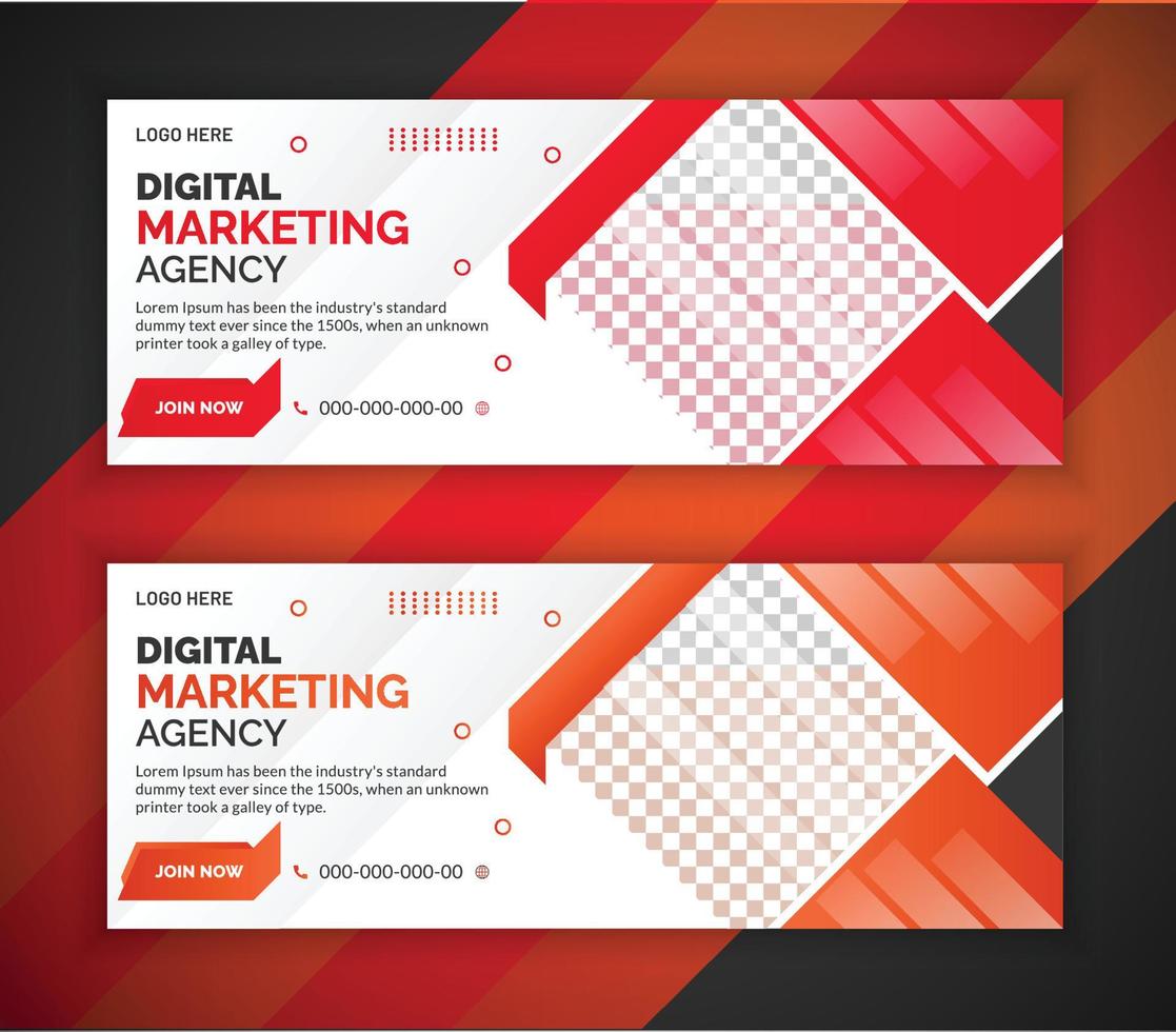 Digital marketing webinar web banner And social media post design vector