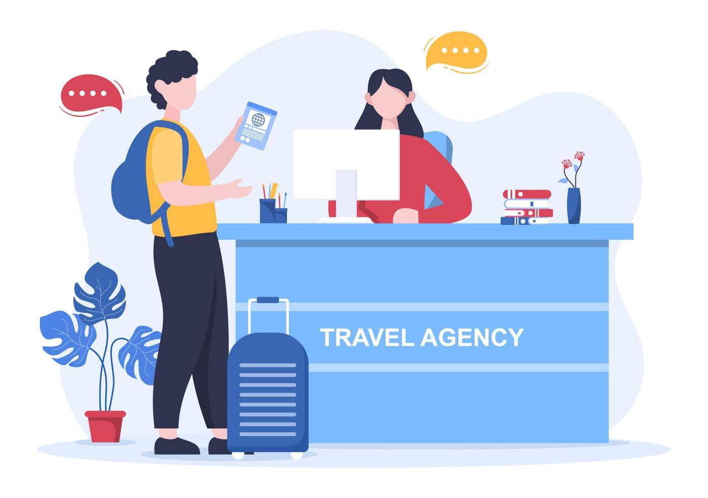 Travel Agency Background Vector illustration. People Visit the Landmarks of these World Famous Tourist Attractions using Plane, Car or Boat Transportation