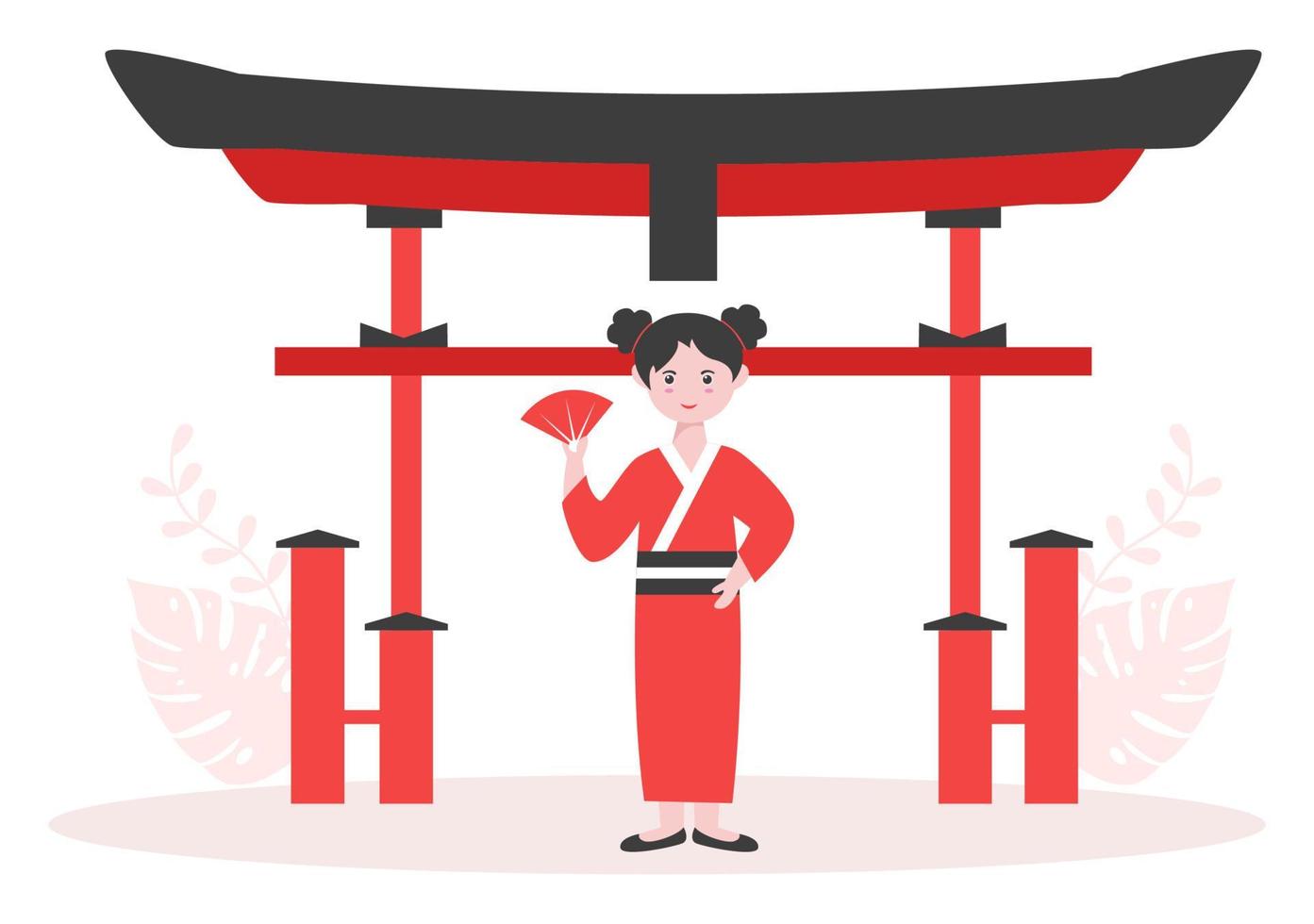 viajar a la ilustración de vector de fondo de Japón. hora de visitar los lugares emblemáticos de estas atracciones turísticas de fama mundial del país