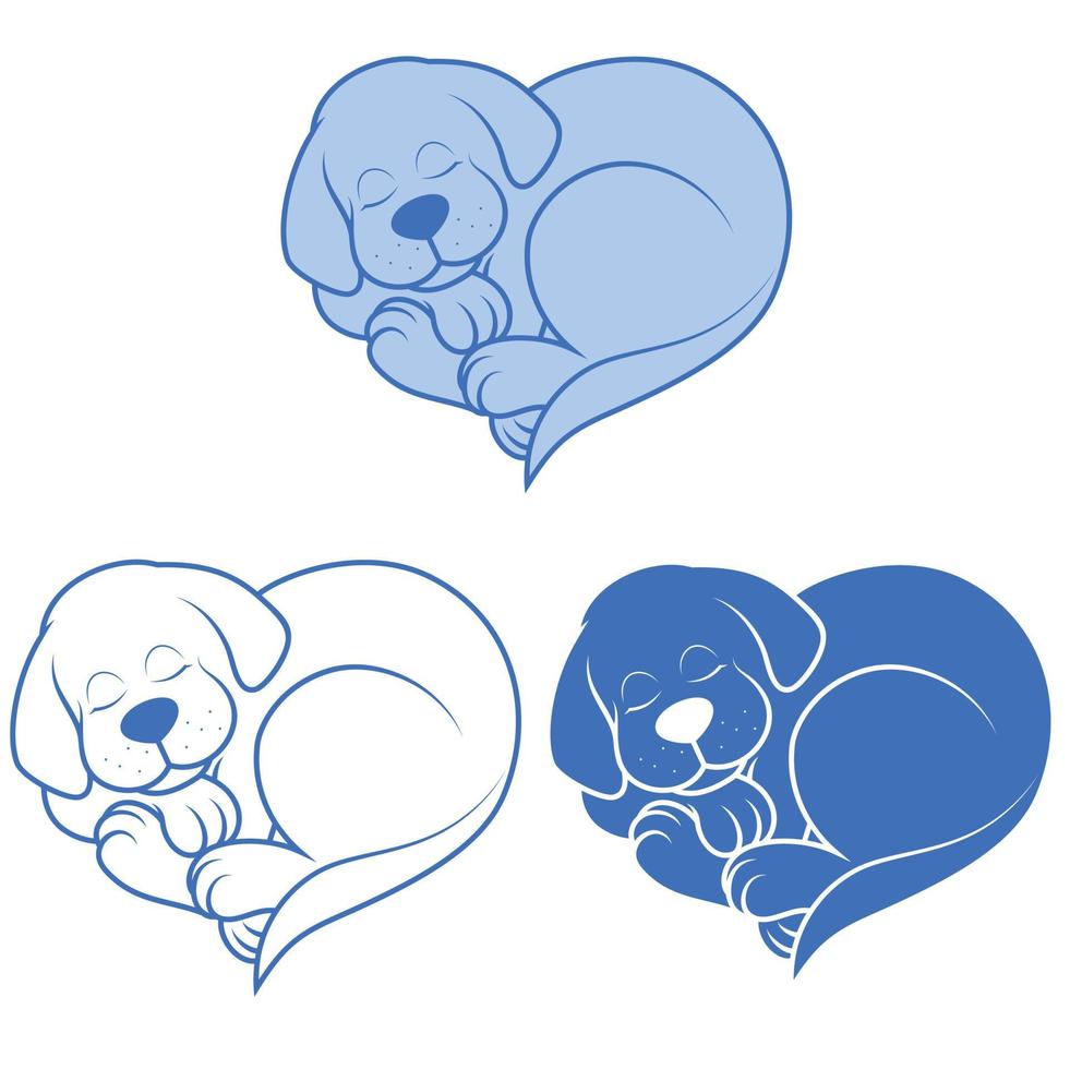 Heart Shaped Dog Illustration vector