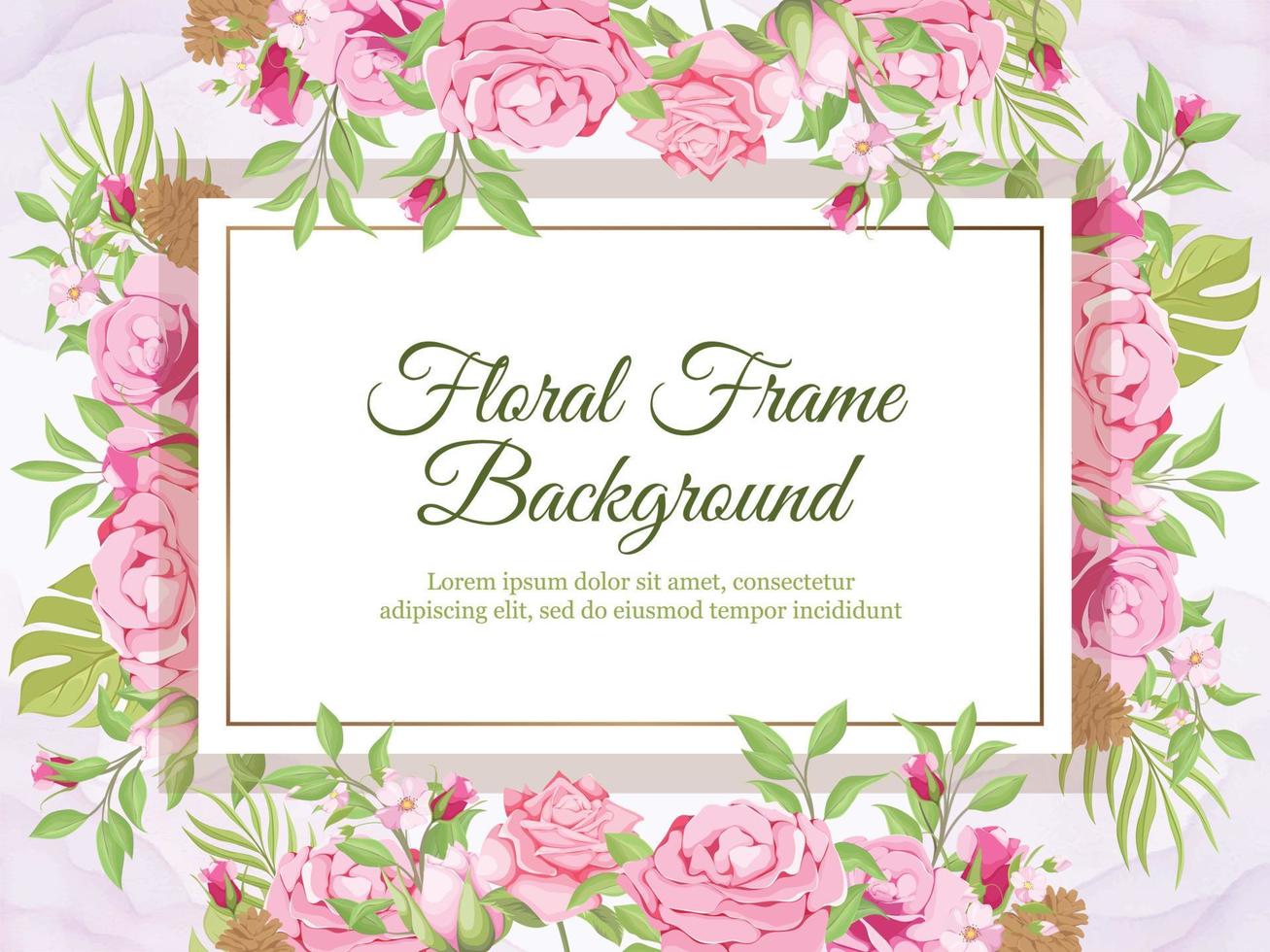 Wedding Banner Background Floral and Leaves Template vector