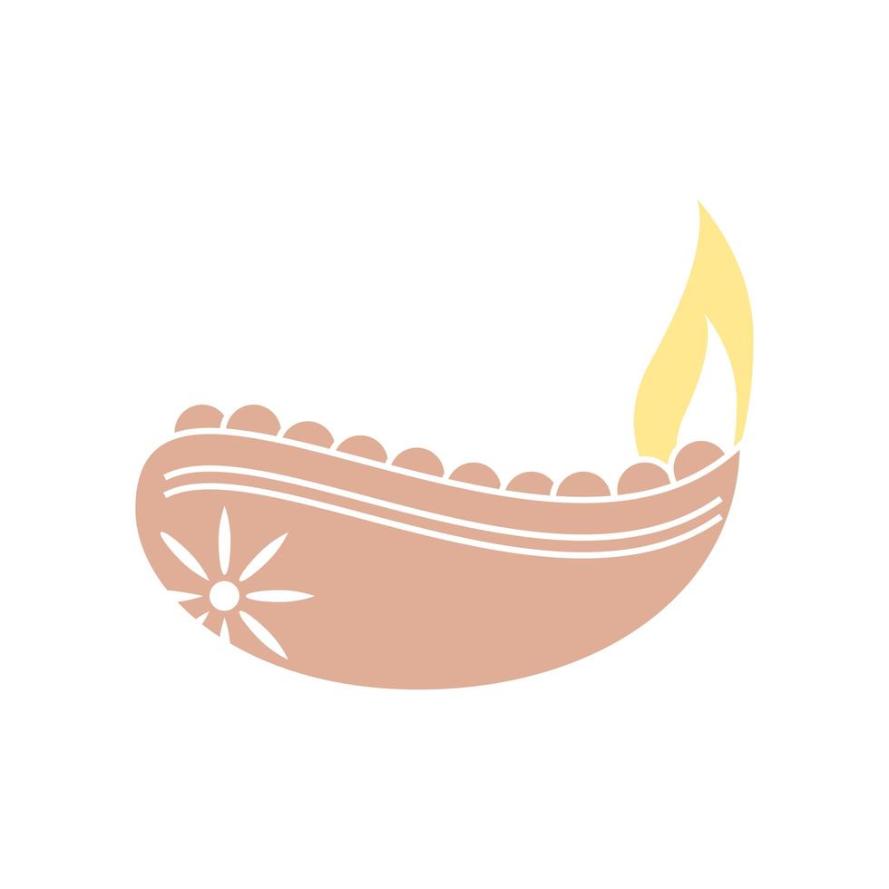 diya lamp with candle vector