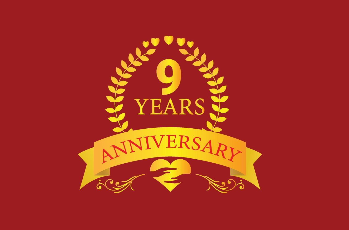 9 years anniversary logo and icon design vector