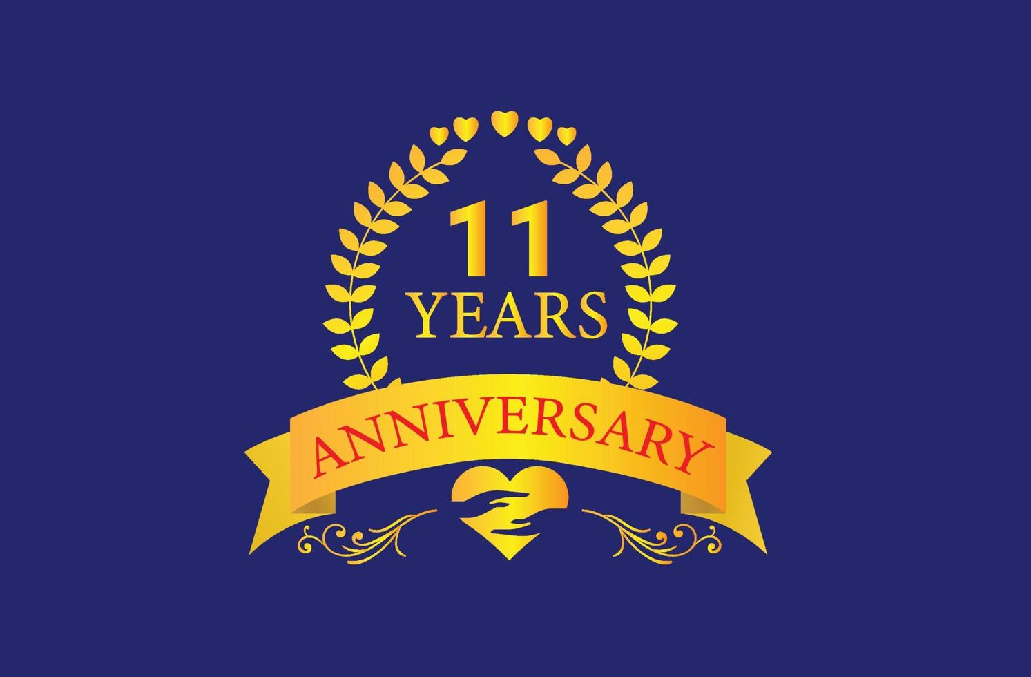 11 years anniversary logo and icon design vector