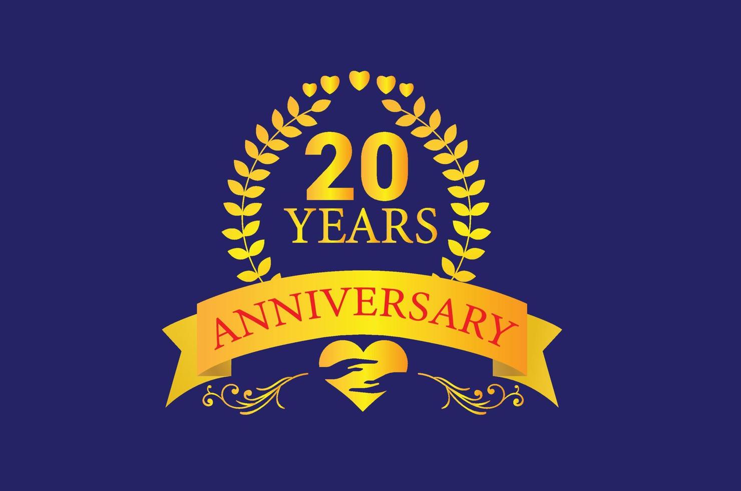 20 years anniversary logo and icon design vector