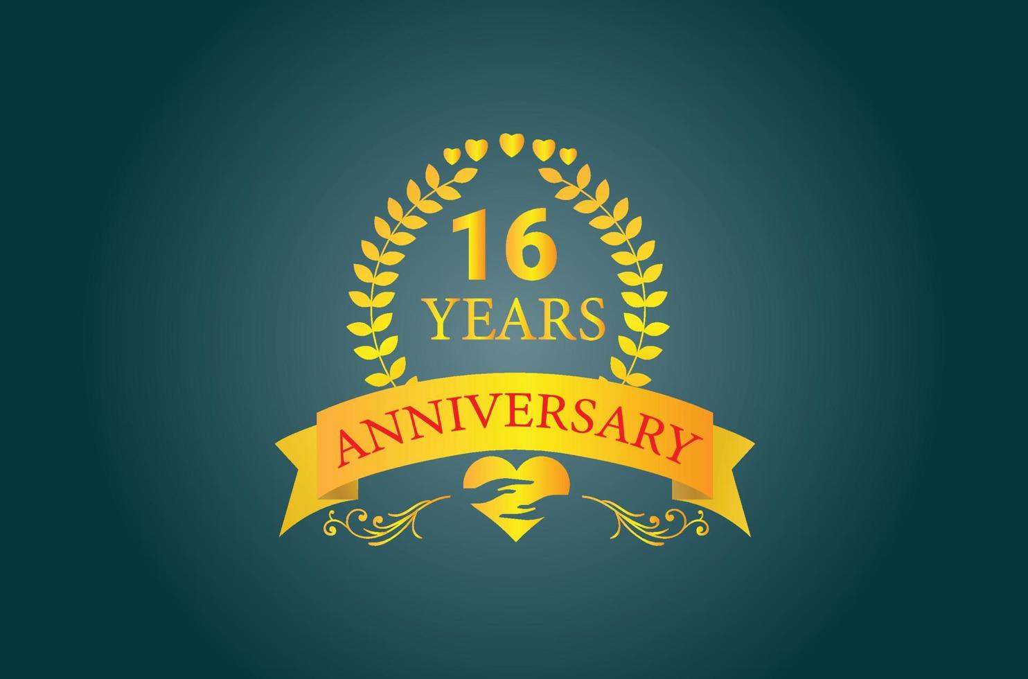 16 years anniversary logo and icon design vector