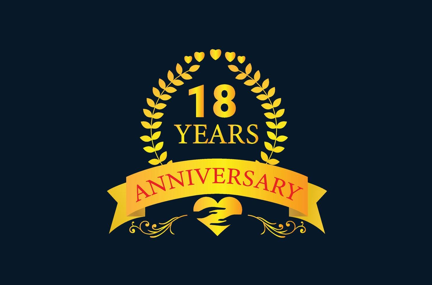 18 years anniversary logo and icon design vector