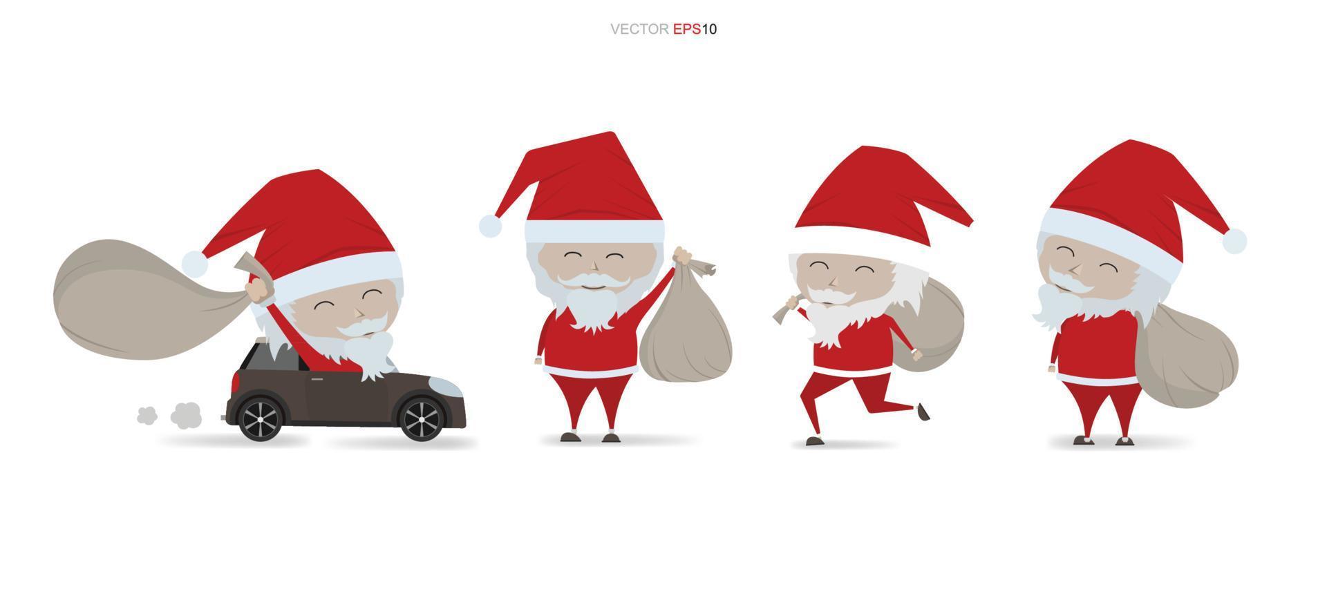 Christmas Santa Claus. Funny cartoon character. Vector. vector