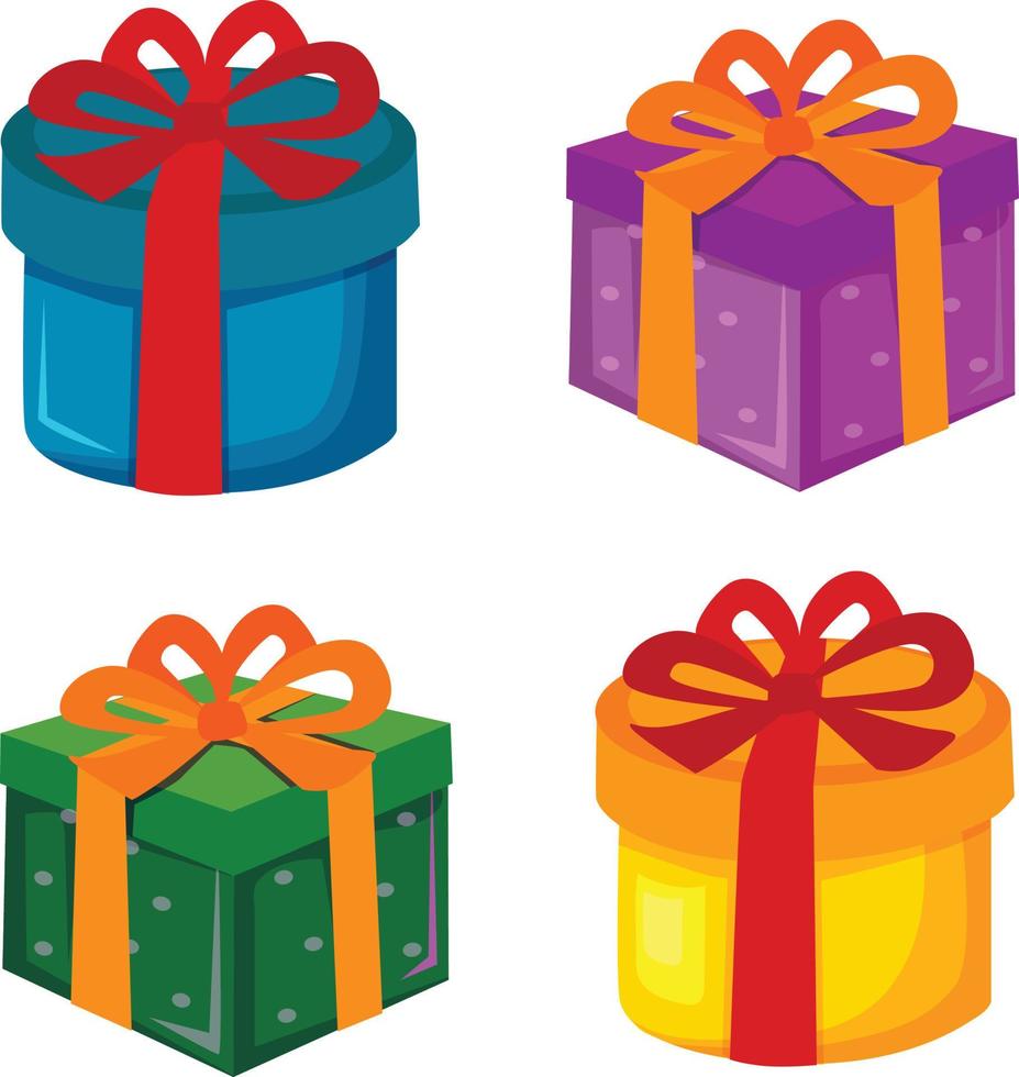 De otra manera Remontarse cerca caja de regalo de navidad conjunto de elementos de dibujos animados 3793690  Vector en Vecteezy