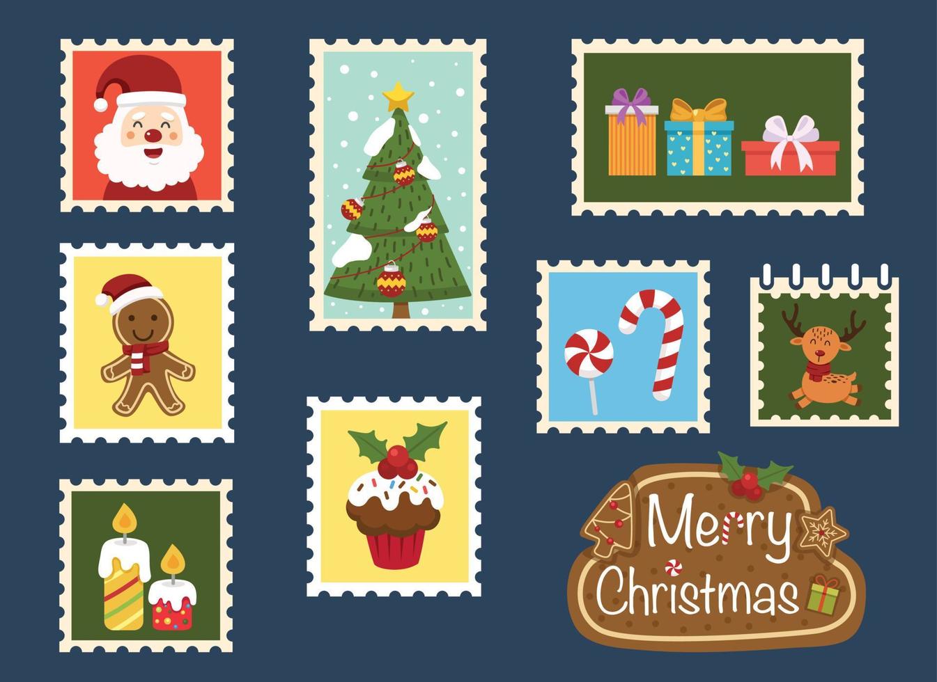 vector de ilustración de colección de tarjetas de vacaciones de feliz navidad