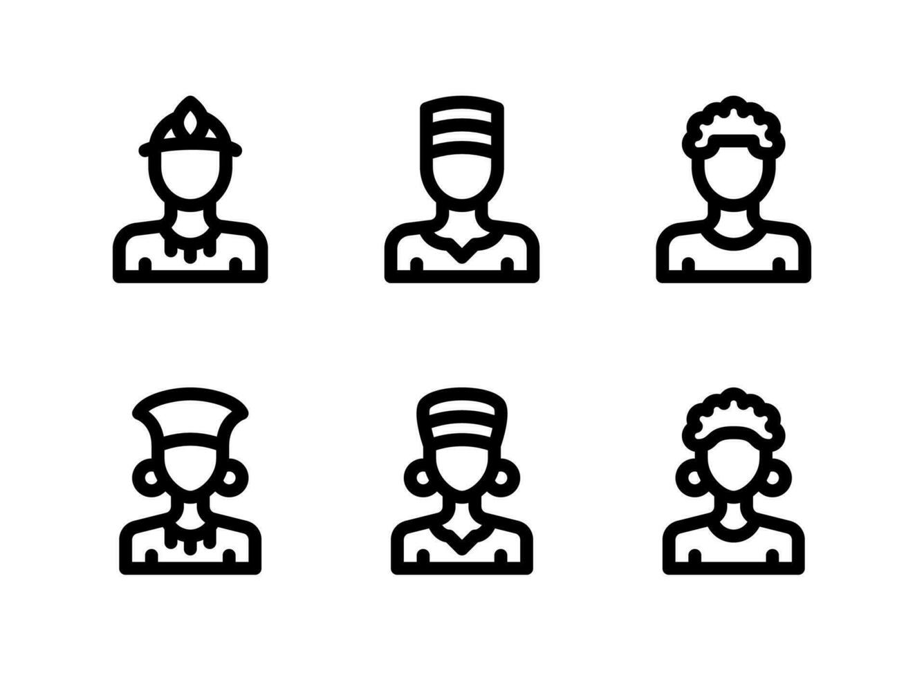 Simple Set of Avatars Related Vector Line Icons. Contains Icons as African Man, Woman and more.