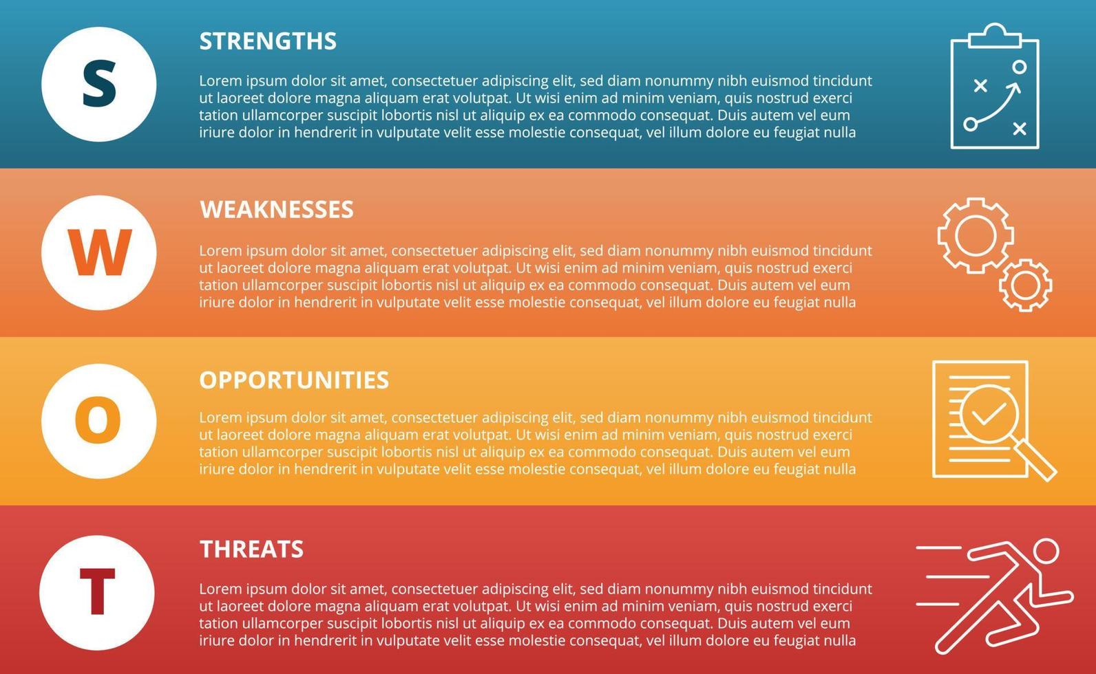 pdca plan do check act action business method concept template for infographics with icon and vertical layout vector
