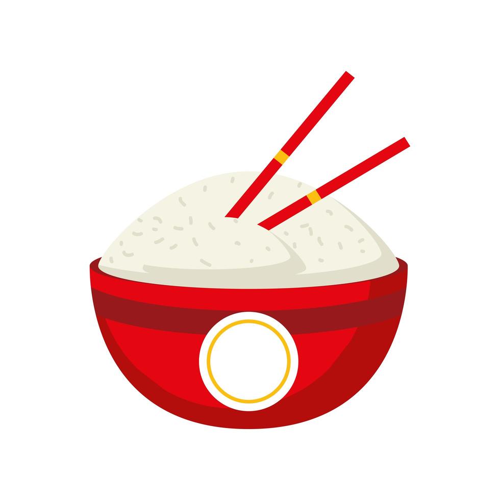 rice in bowl vector