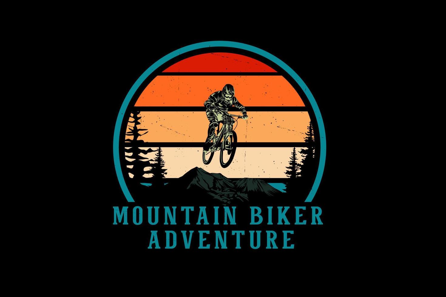 Mountain biker adventure silhouette design vector