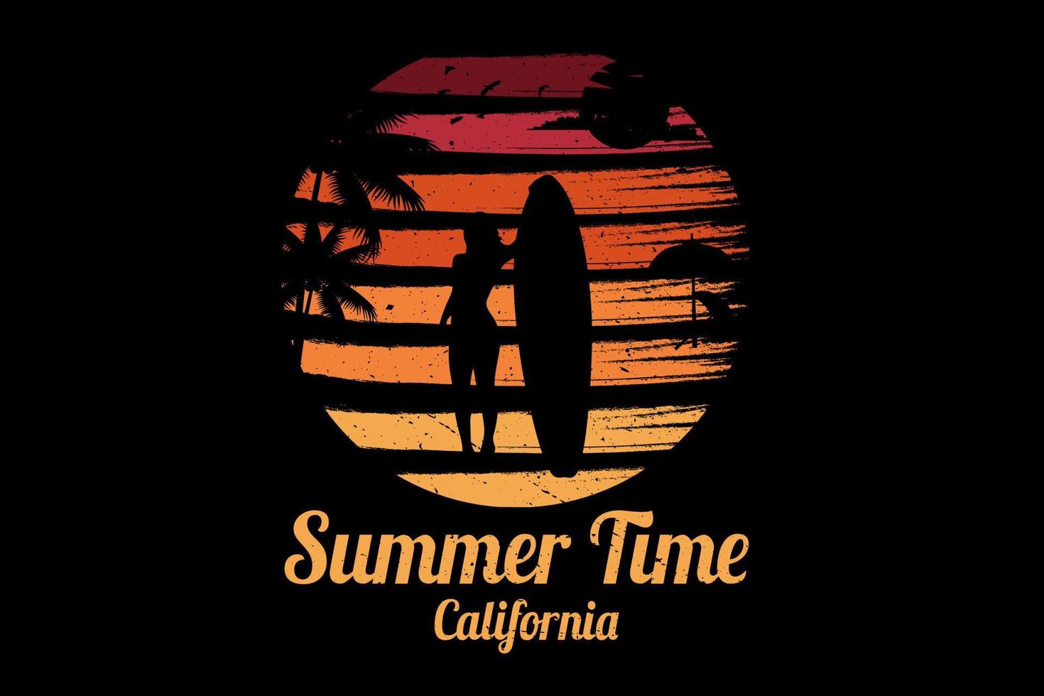 Summer time california silhouette design vector