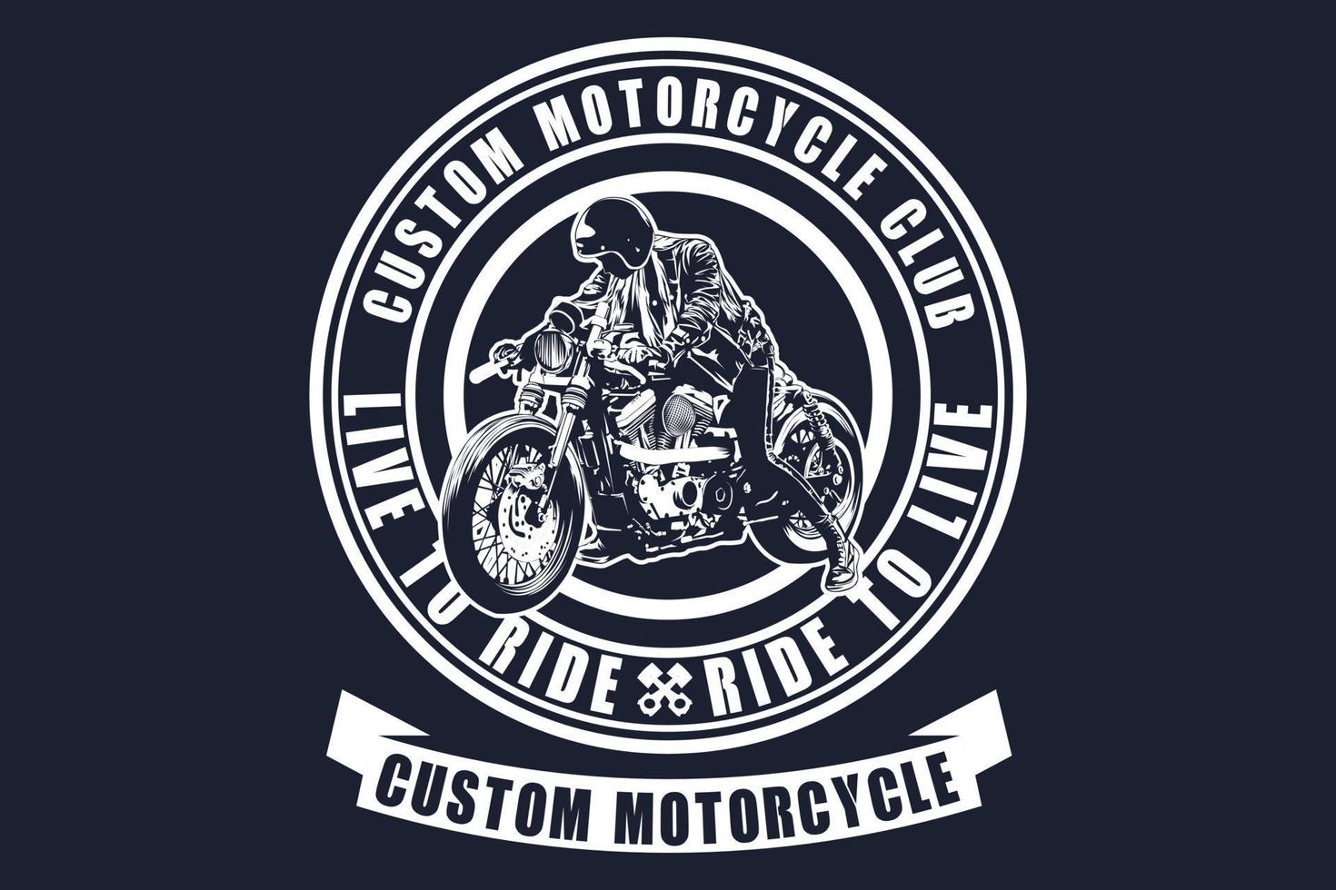 diseño de silueta de club de motocicletas personalizado vector