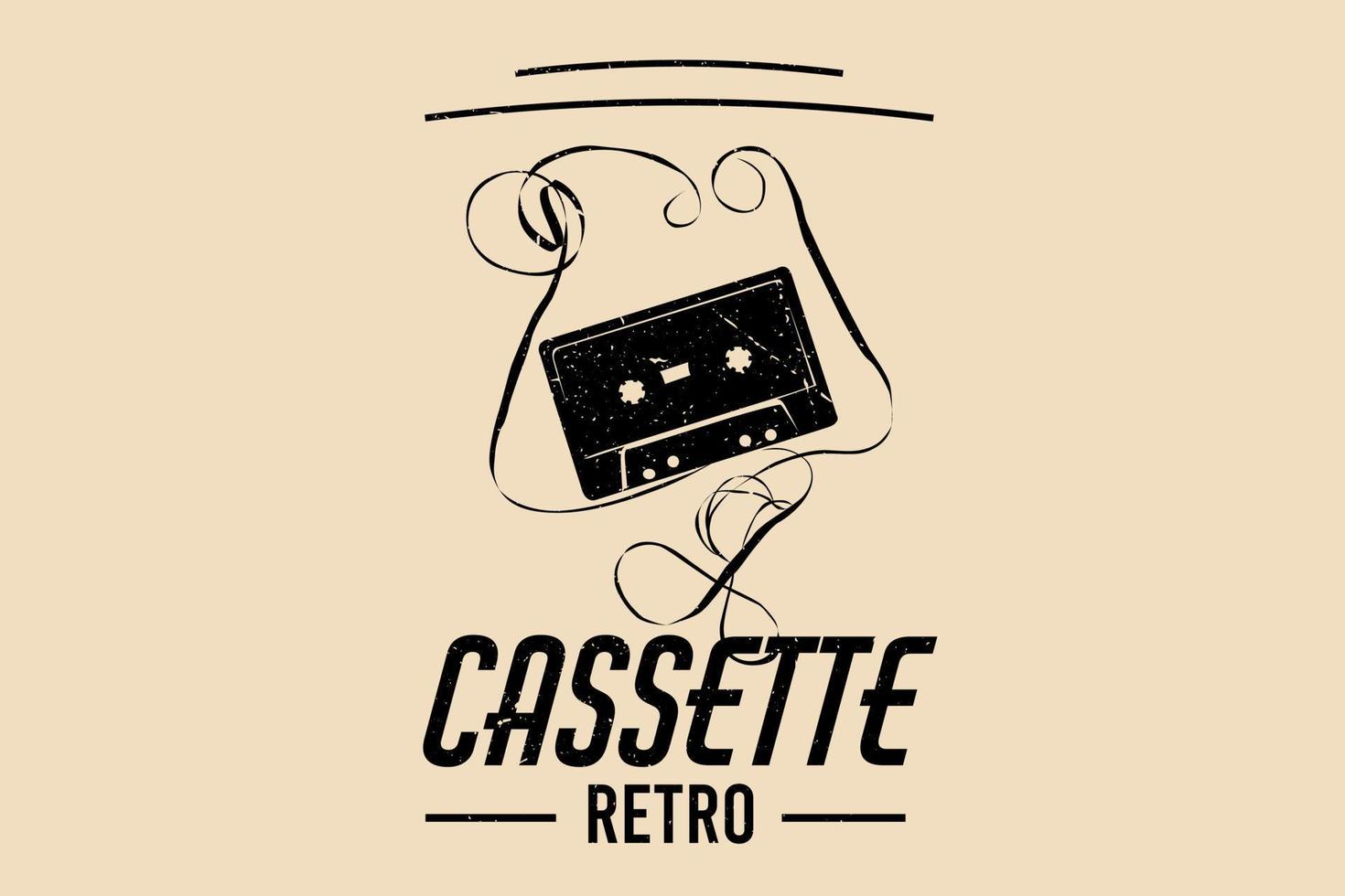 Cassette retro silhouette design vector