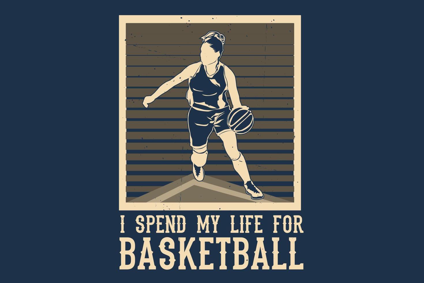 paso mi vida por el diseño de silueta de baloncesto vector