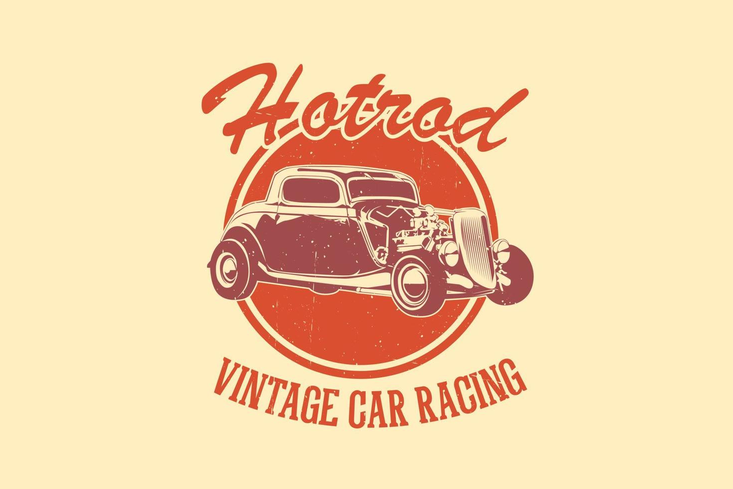 Hot rod vintage car racing silhouette design vector