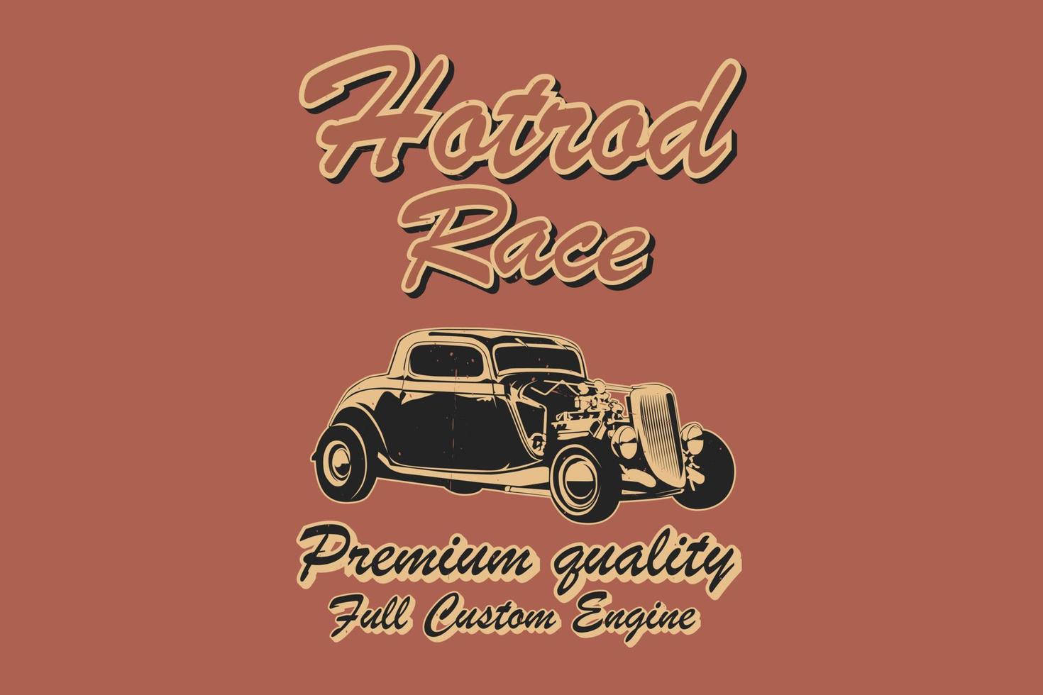 Hot rod race premium quality full custom engine silhouette design vector