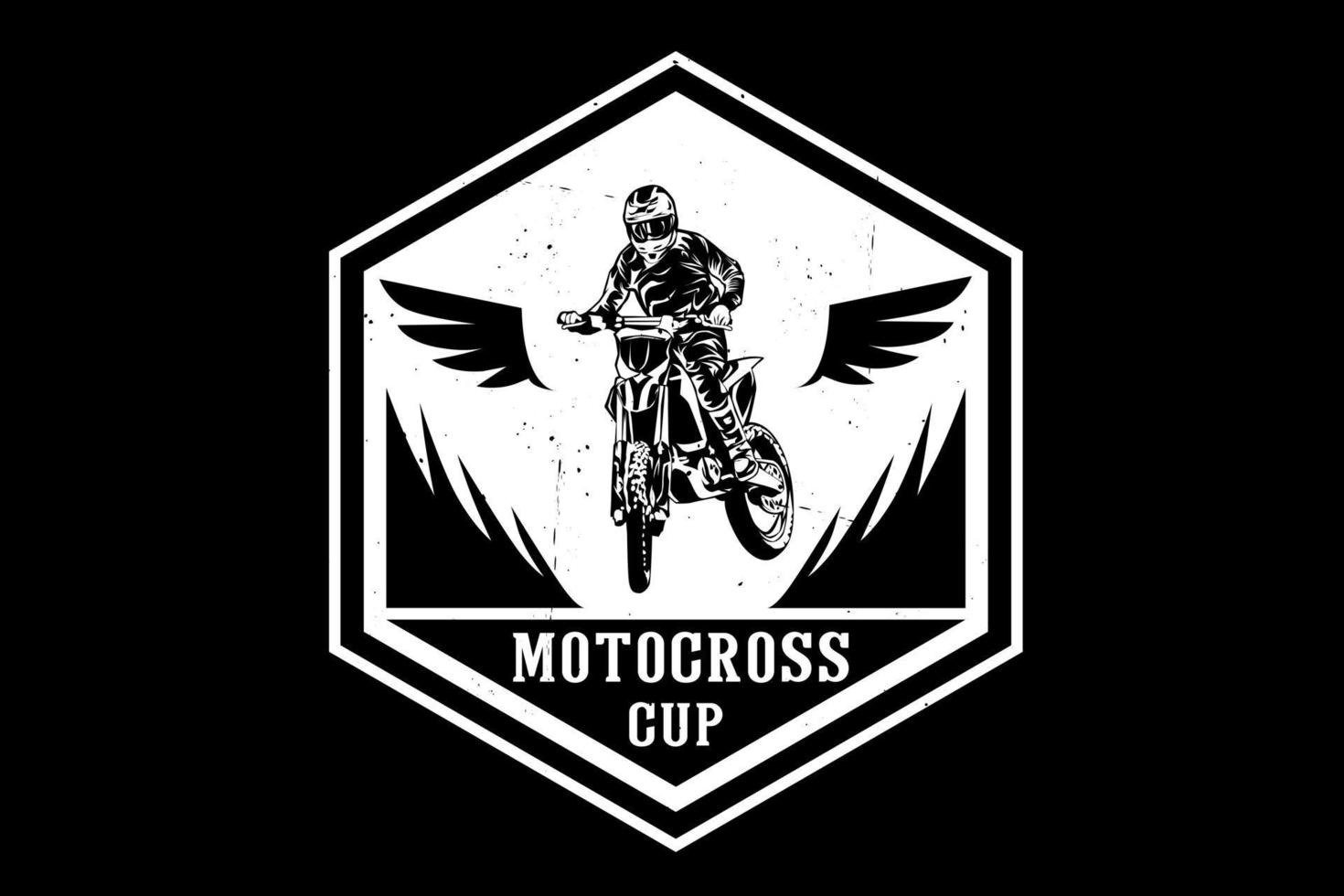 diseño de silueta de copa de motocross vector