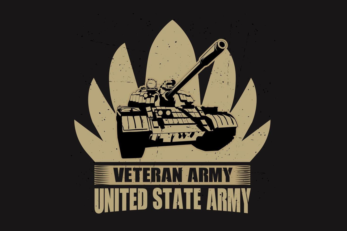 diseño de silueta de veterano militar de tanque vector