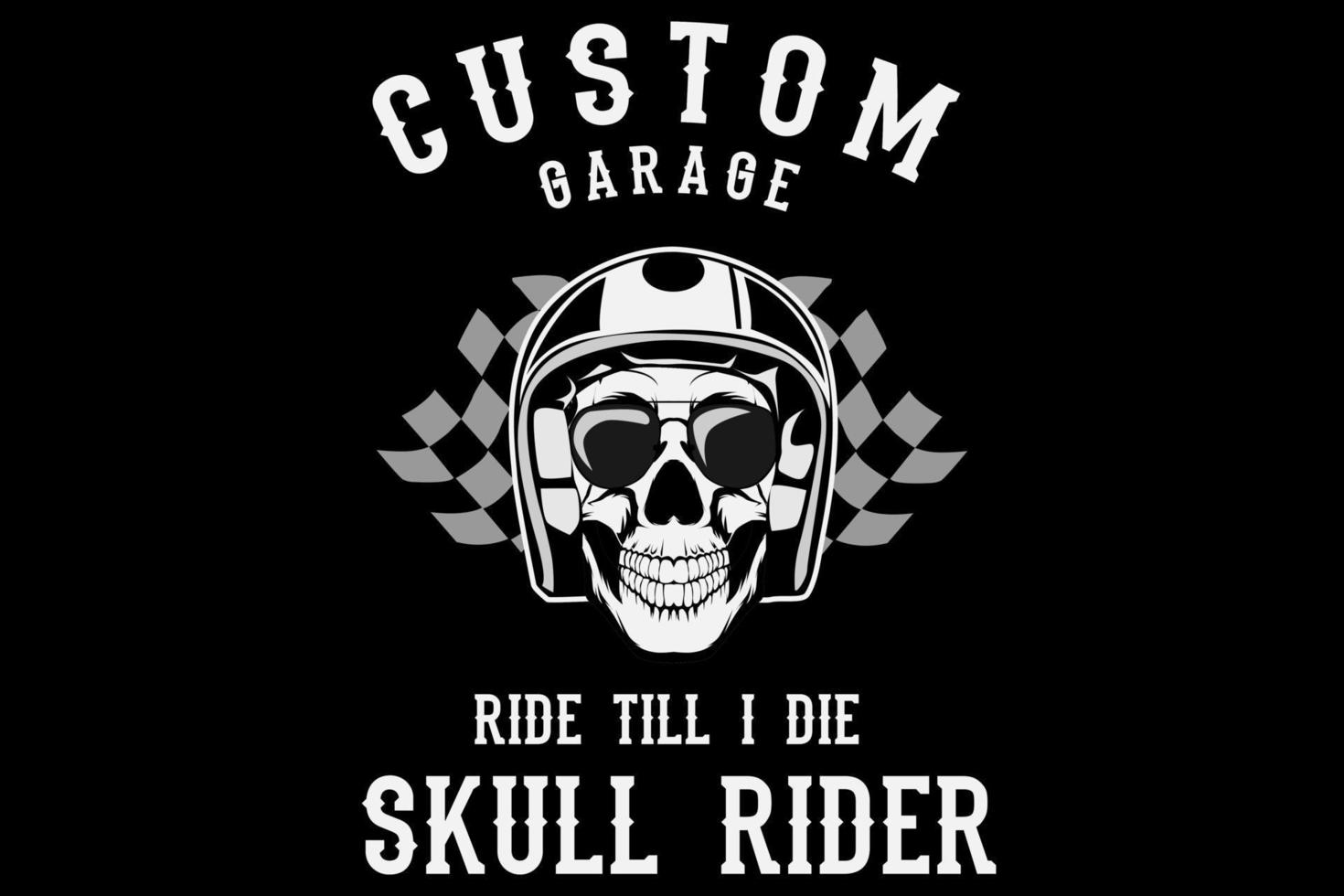 Custom garage skull rider silhouette design vector