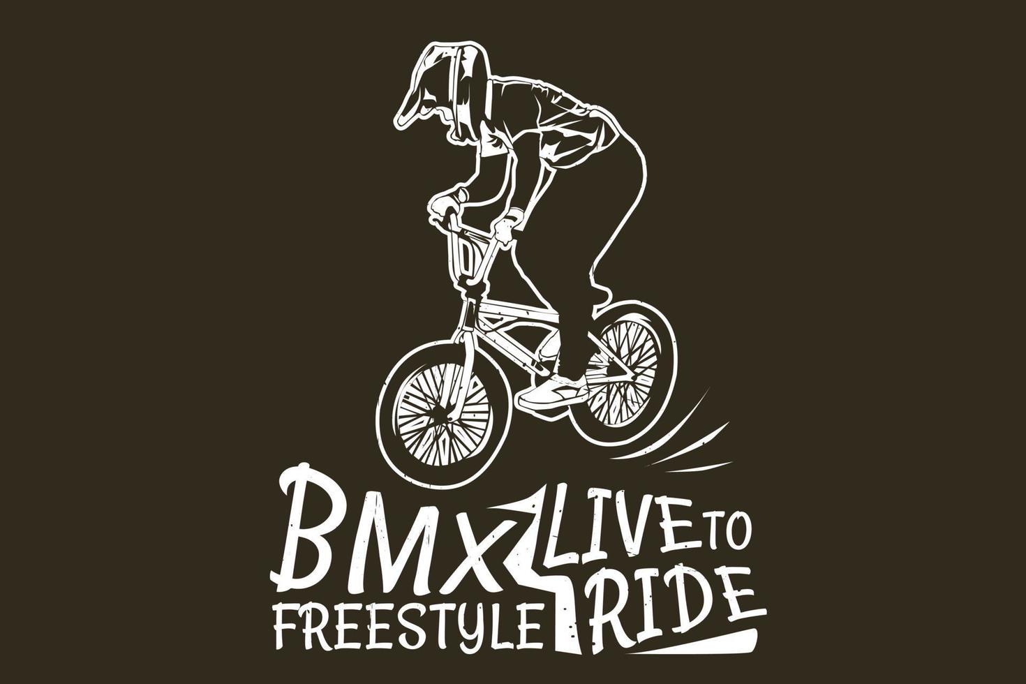 Life to ride bike freestyle silhouette design vector