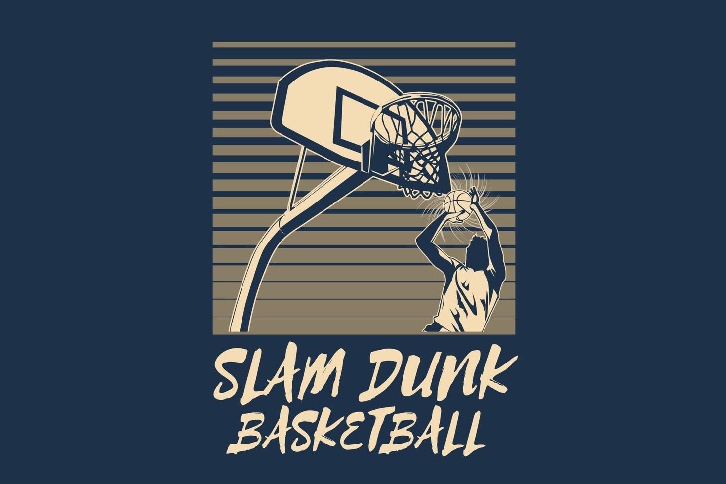 diseño de silueta de baloncesto slam dunk vector