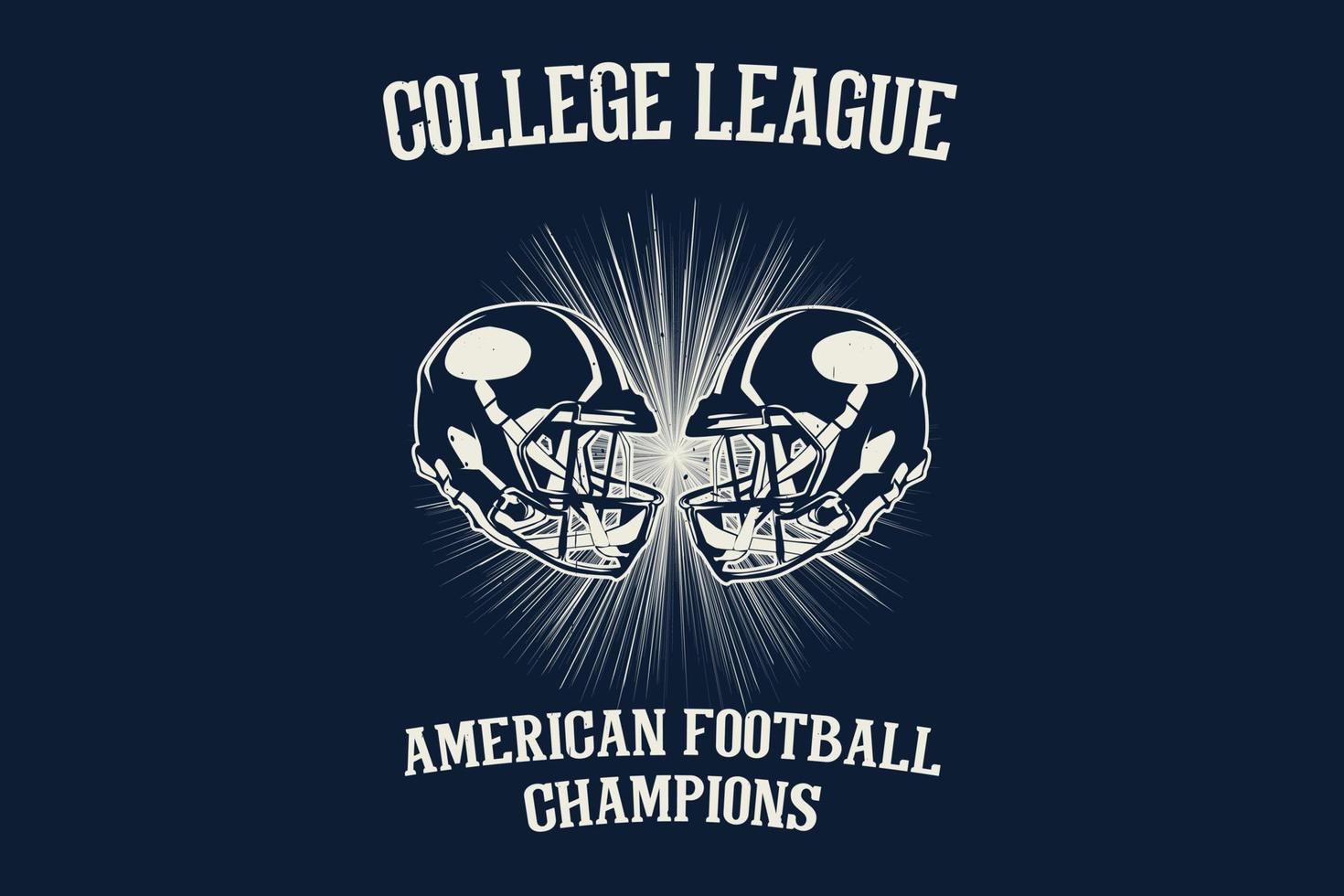 diseño de silueta de campeones de fútbol americano de la liga universitaria vector