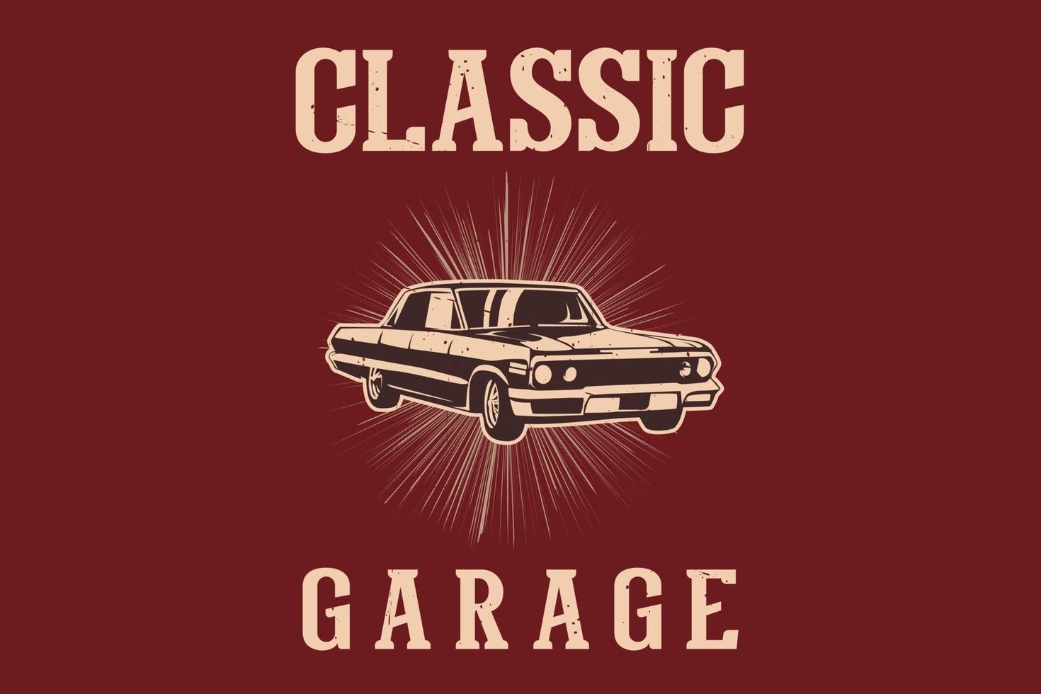 Classic garage vintage car silhouette design vector