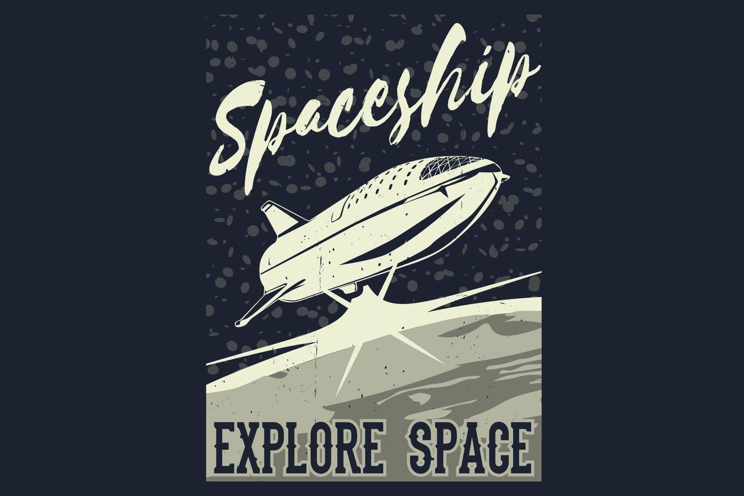 nave espacial explorar diseño de silueta de espacio vector