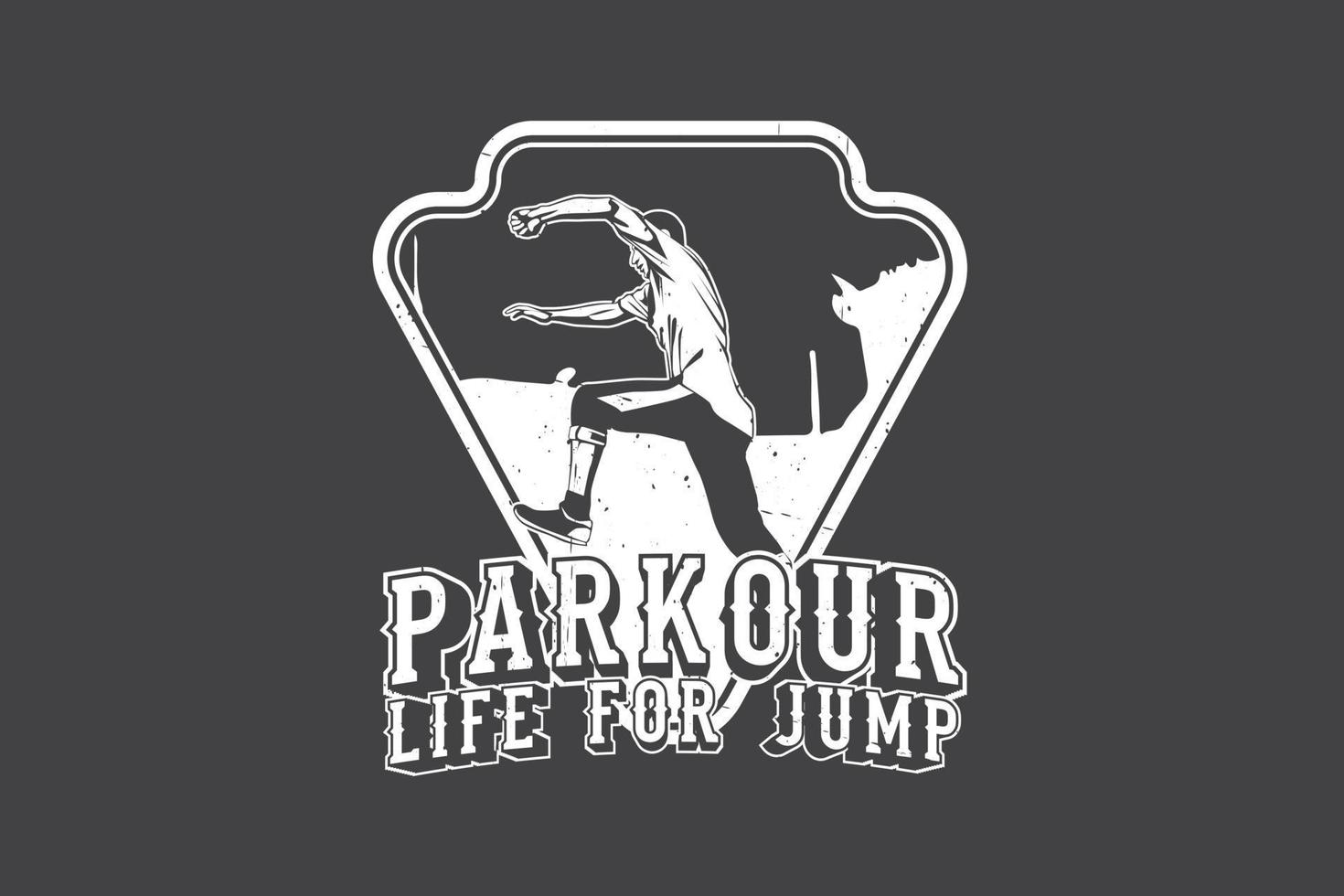 parkour life para el diseño de la silueta del salto vector