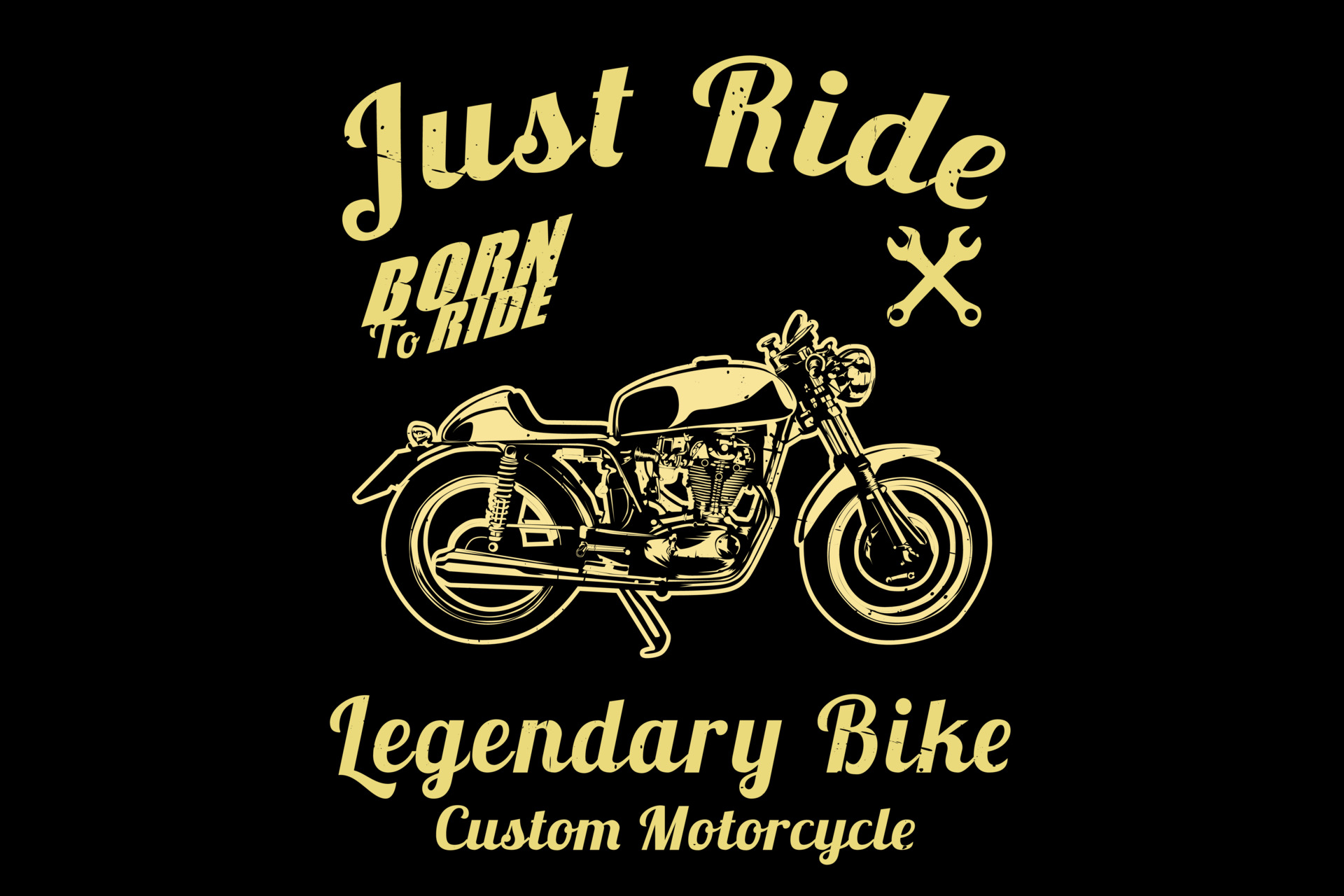 Just ride custom motorcycle silhouette design 3794027 Vector Art at Vecteezy