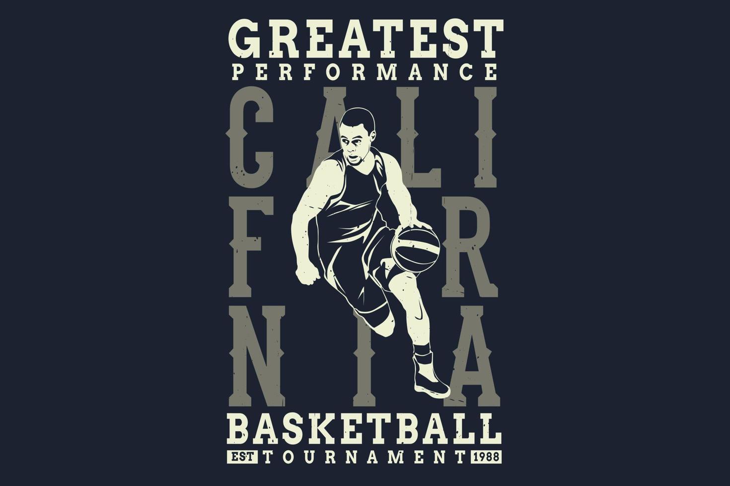 Greatest performance basketball tournament silhouette design vector