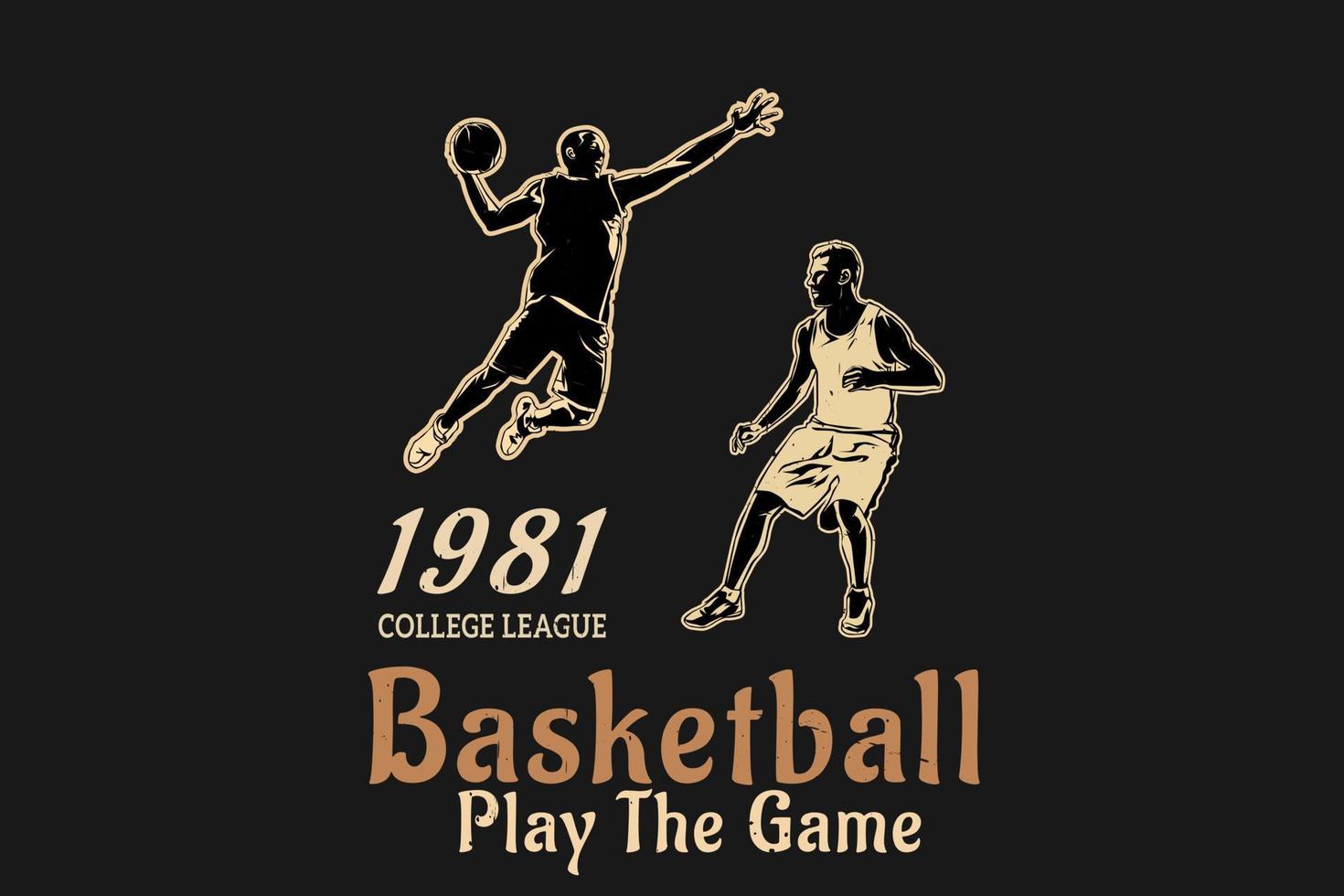 Basketball play the game silhouette design vector