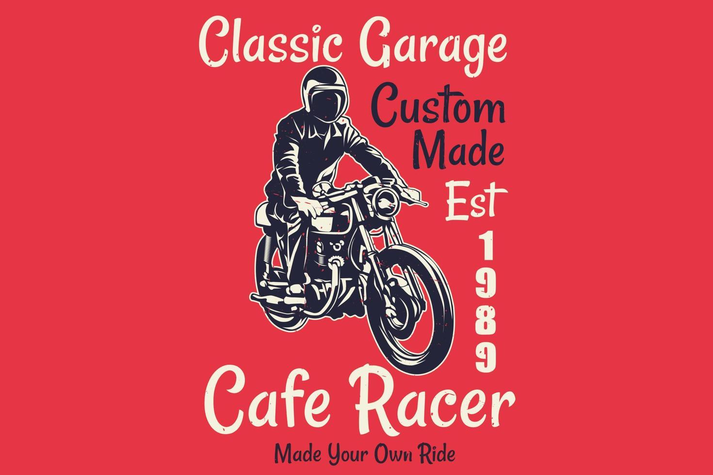 Cafe racer custom made silhouette design vector